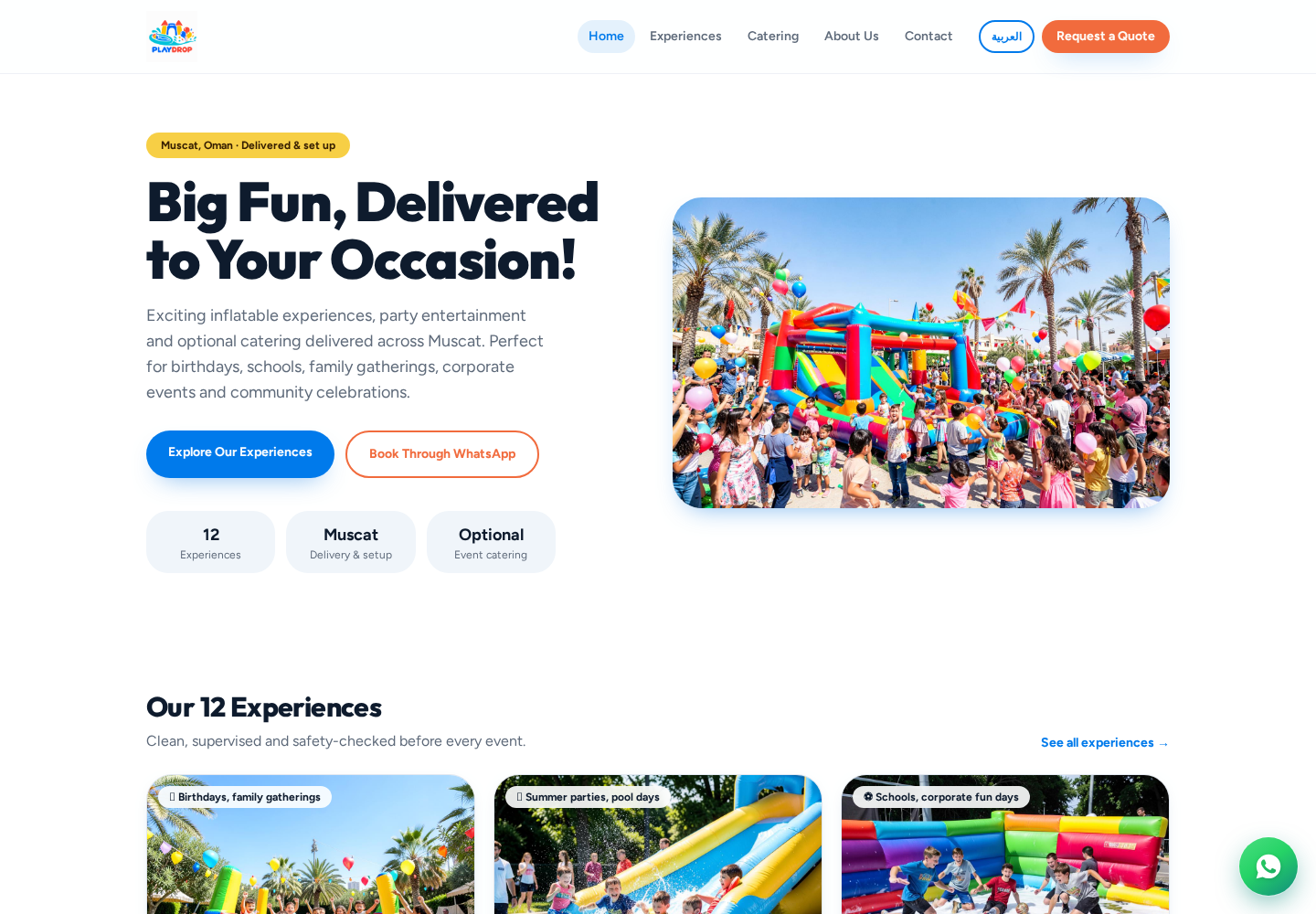 Play Drop website homepage